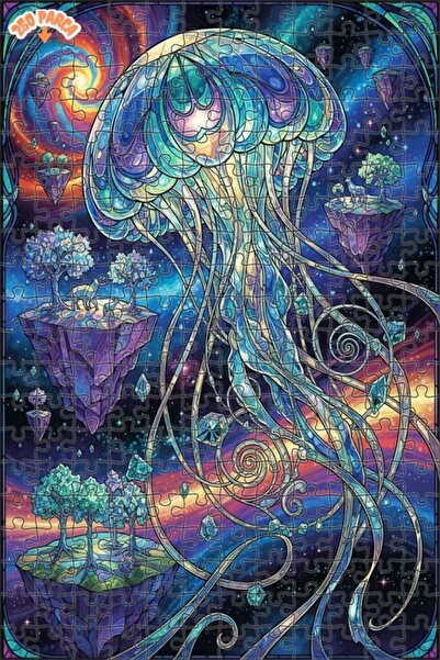 Esranın Dünyası لغز خشبي مغلف بإطار من مزدوج الطبقات قطعة بتصميم فن مجرة قندي...