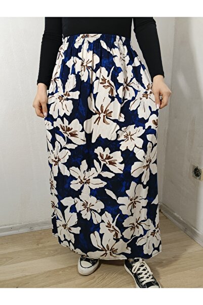 hoaryage Elastic Waist, Vivid Colorful Patterned Viscose Press Fabric Maxi Le...