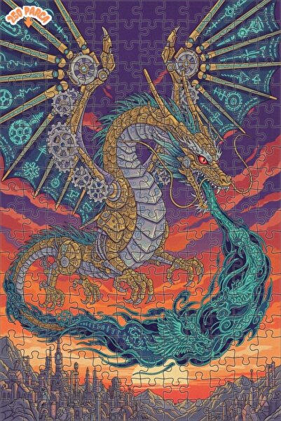 Esranın Dünyası Mechanical Dragon Art Double Layer Framed Wooden Puzzle 250 P...