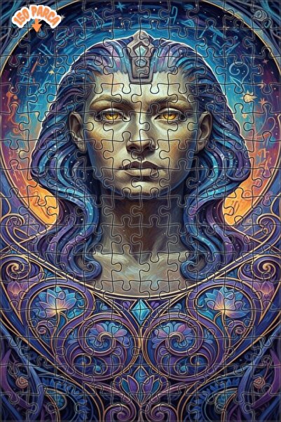 Esranın Dünyası Mysterious Woman Portrait Oil Painting Look Modern Double-Dec...