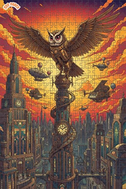 Esranın Dünyası لغز خشبي ميكانيكي على شكل بومة بارك ستيم سيتي مزدوج الطبقات إ...