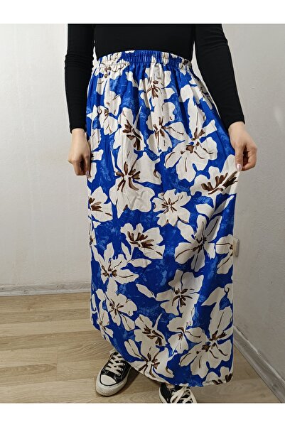 hoaryage Ελαστική μέση, ζωηρόχρωμη μοτίβο βισκόζης ύφασμα μάξι φούστα, φούστα...