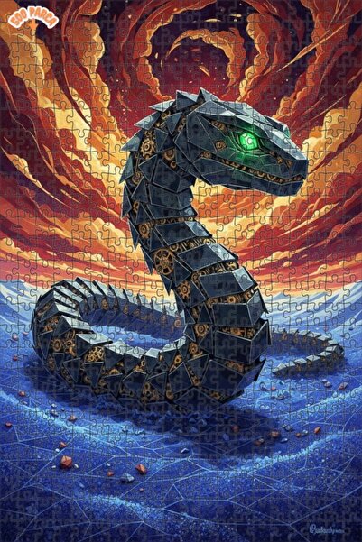 Esranın Dünyası Mechanical Dragon Art Double Layer Framed Wooden Puzzle 500 P...