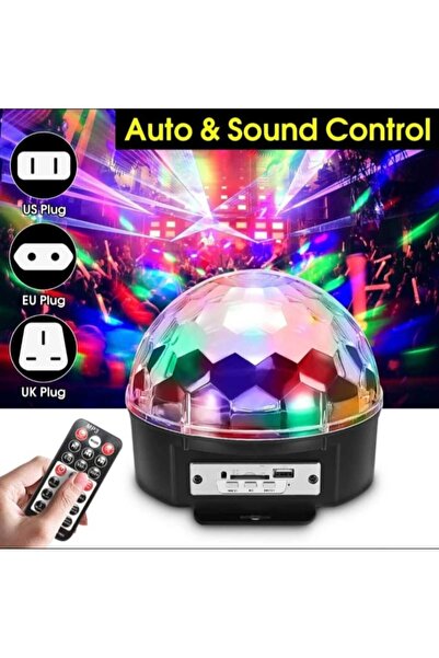 Generic Bluetooth Crystal Magic Ball Party Light – 6-Color 360° Rotating Disc...