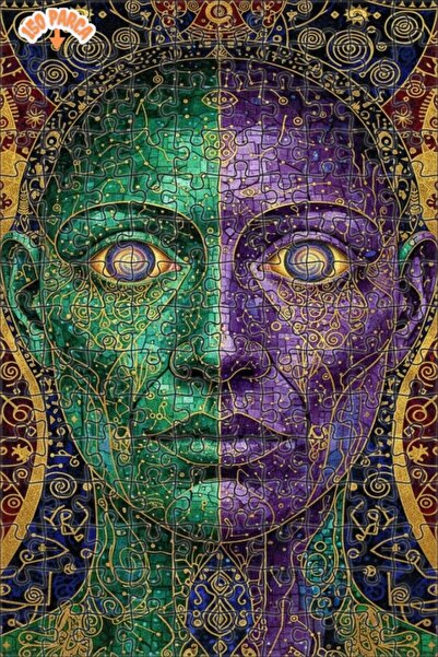 Esranın Dünyası لغز خشبي مصور للوجه السحري مكون من مزدوج الطبقات إطارًا 150 ق...