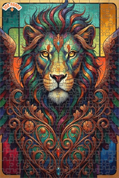 Esranın Dünyası Winged Lion Oil Painting Lookalike Double-Layer Framed Wooden...