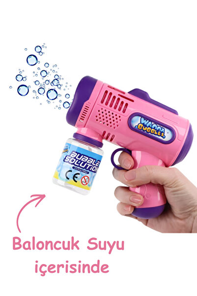 düşler oyuncak dünyası Pembe Pilli Köpük Baloncuk Tabancası - Baloncuk Suyu H...