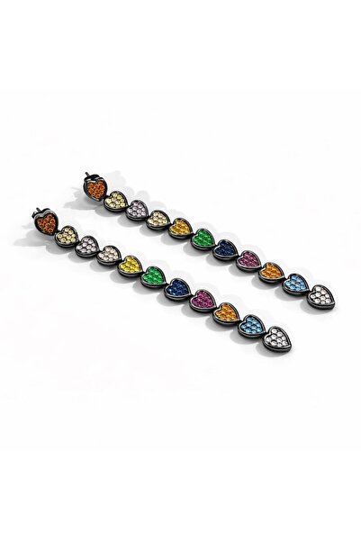 neslyaccessories Rainbow heart dangle earrings