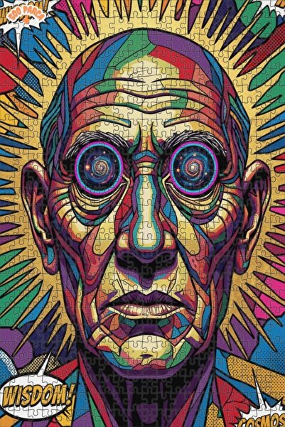 Esranın Dünyası لوحة زيتية لصورة الحكمة الكونية، لغز خشبي مكون من مزدوج الطبق...