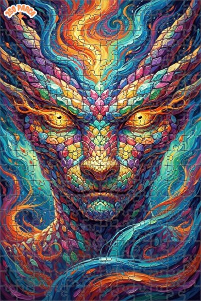 Esranın Dünyası Colorful Dance of the Dragon Oil Painting Look Wooden Puzzle ...