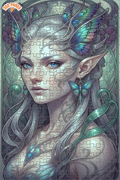 Esranın Dünyası Fairy Winged Mystical Woman Digital Art Double-Layer Framed W...