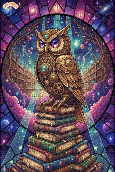 Esranın Dünyası Magical Wisdom Mechanism Owl Oil Painting Lookalike Art Puzzl...