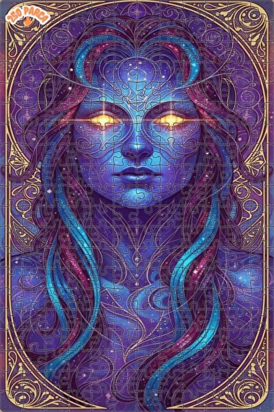 Esranın Dünyası Galactic Cosmic Goddess Oil Painting Look Double Layer Framed...