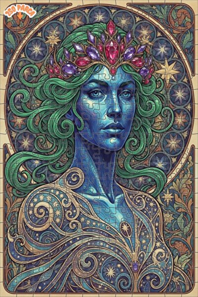 Esranın Dünyası Mystical Blue Woman Oil Painting Lookalike Art Puzzle 250 Pie...