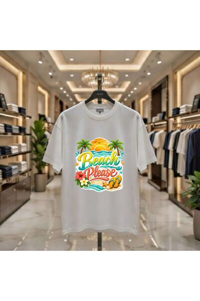 playwear Beac Plase Noul sezon 2026 Tricou cu imprimeu, 100% bumbac, supradim...