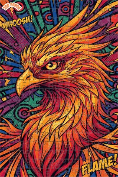 Esranın Dünyası Flaming Emerald Phoenix Double Layer Framed Wooden Puzzle 250...