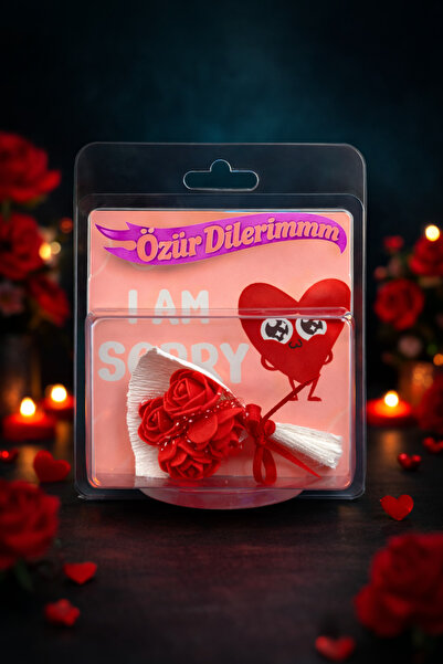 Özür mesajlı hediye buketi solmayan gül.