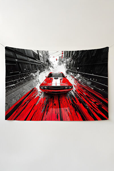 Charmbi غطاء جداري بتصميم سيارة رياضية من جي تي إيه - نسيج جداري كبير الحجم س...