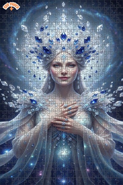 Esranın Dünyası Ice Queen Galactic Art Oil Painting Lookalike Double-Layer Fr...