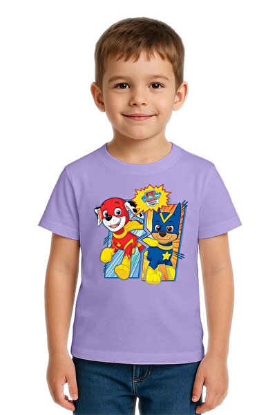 SEDİRLİ Unisex Paw Petrol Printed Kids T-Shirt, Cotton Pieces, Combed Cotton ...