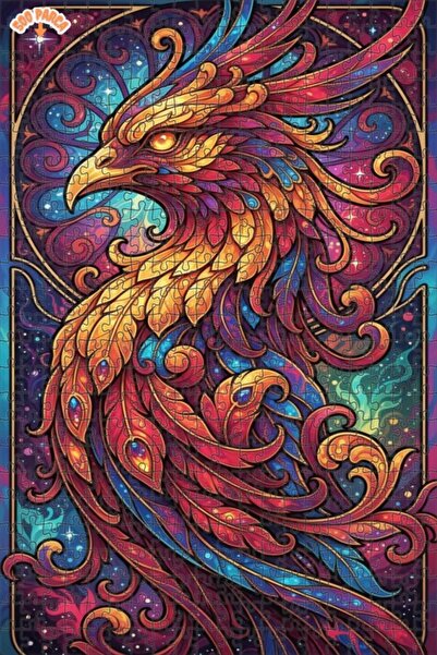 Esranın Dünyası Flame Bird Double-Layer Framed Wooden Puzzle 500 Pieces 50X30