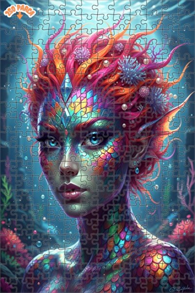 Esranın Dünyası Mermaid Artwork Double Layer Framed Wooden Puzzle 250 Pieces ...