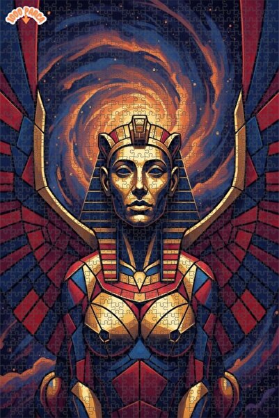 Esranın Dünyası Nebula Winged Pharaoh Oil Painting Lookalike Double-Layer Fra...