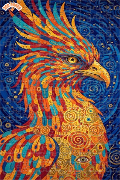 Esranın Dünyası لغز خشبي رائع بإطار مزدوج الطبقات بمظهر لوحة زيتية لطائر الفي...