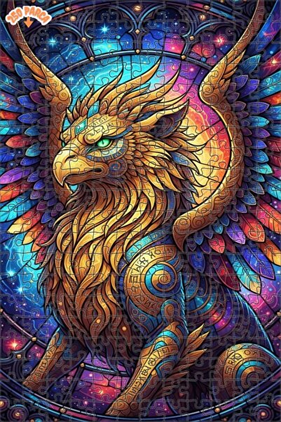 Esranın Dünyası Mystic Griffin Art Double Layer Framed Wooden Puzzle 250 Piec...
