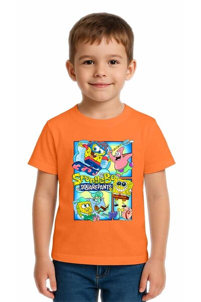 SEDİRLİ Unisex Spongebob Štampano Dječja majica Pamuk komada Pamučni džersej ...