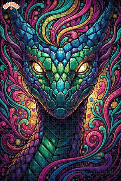 Esranın Dünyası Mysterious Dragon Art Double Layer Framed Wooden Puzzle 500 P...