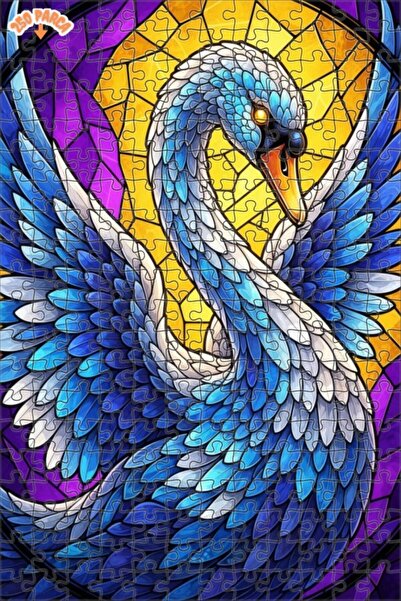 Esranın Dünyası Magical Swan Glass Mosaic Look Wooden Puzzle 250 Pieces 30X30