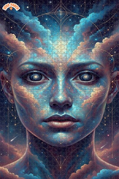 Esranın Dünyası لوحة زيتية لوجه امرأة من سلسلة Universal Wisdom، ألغاز خشبية ...