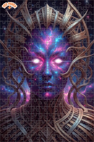Esranın Dünyası Cosmic Face Double Layer Framed Wooden Puzzle 250 Pieces 30X30