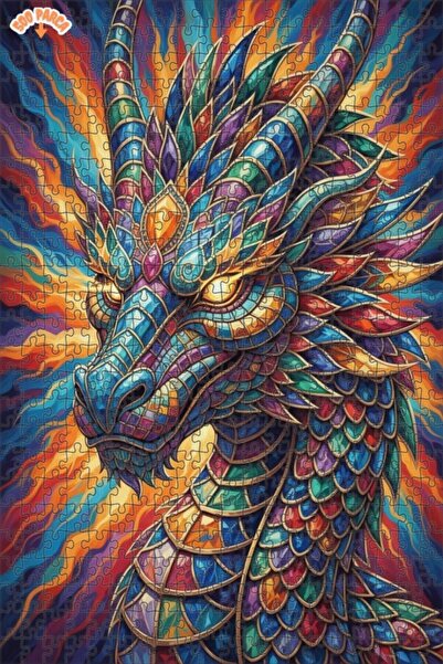 Esranın Dünyası The Dragon of Sublime Colors Oil Painting Look Wooden Puzzle ...