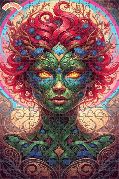 Esranın Dünyası The Enchanted Face of Nature Spirit Oil Painting Lookalike Wo...