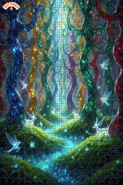 Esranın Dünyası لغز الغابة الكريستالية السحرية الخشبية 500 قطعة 50x30