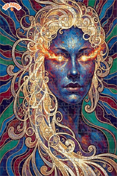 Esranın Dünyası لغز خشبي بتصميم إلهة الطاقة الكونية مرسوم بالزيت 250 قطعة 30x30