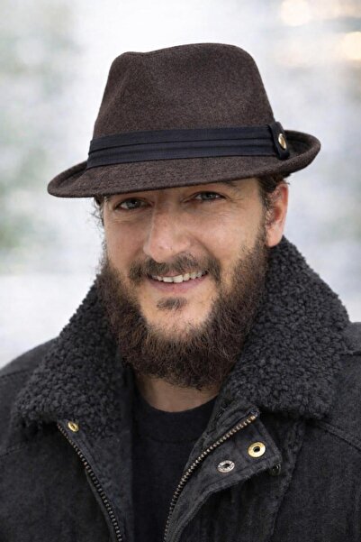 kuru Men's Felt Material Striped Classic Fedora with Internal Adjustment