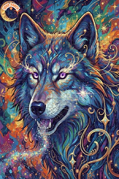 Esranın Dünyası لغز الذئب الغامض، لوحة زيتية ملونة، مزدوج الطبقات إطارًا من ا...