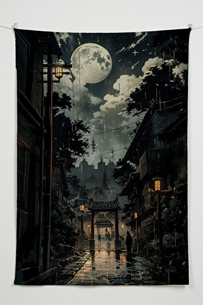 Charmbi غطاء جداري بتصميم مشهد شارع ميجي - لوحة جدارية كبيرة الحجم سجاد سي، د...