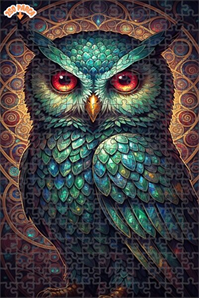 Esranın Dünyası Mysterious Forest Wise Owl Oil Painting Lookalike Double-Laye...