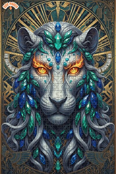 Esranın Dünyası Asil Leo Artist Furry-Eyed Framed Wooden Puzzle 500 Pieces 50X30