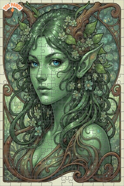 Esranın Dünyası لغز خشبي مؤطر بطبقتين بتصميم فني يشبه اللوحات الزيتية لملكة ا...