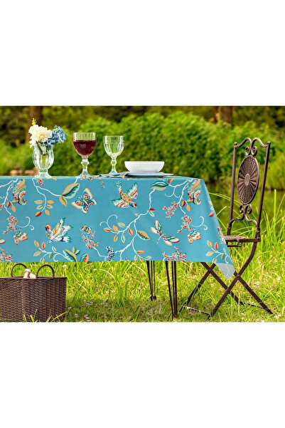 Madame Coco Violet Pvc Tablecloth - Indigo