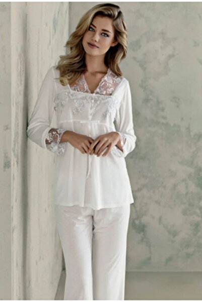 Espuar Set de pijamale pentru femei, bumbac piese, cu mâneci lungi și nasturi...