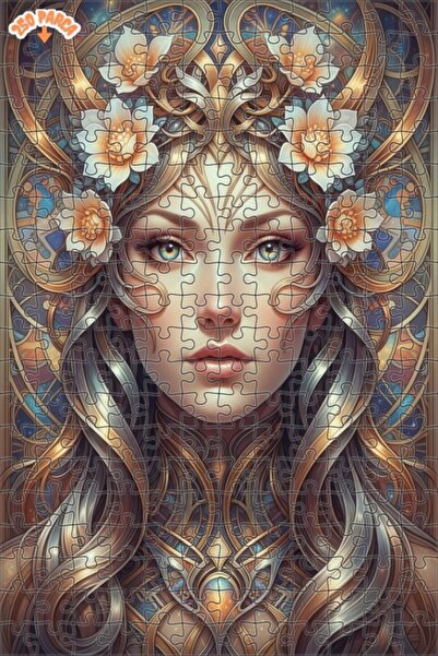 Esranın Dünyası Golden Flower Crown Fairy Oil Painting Look 250 Pieces 30X30