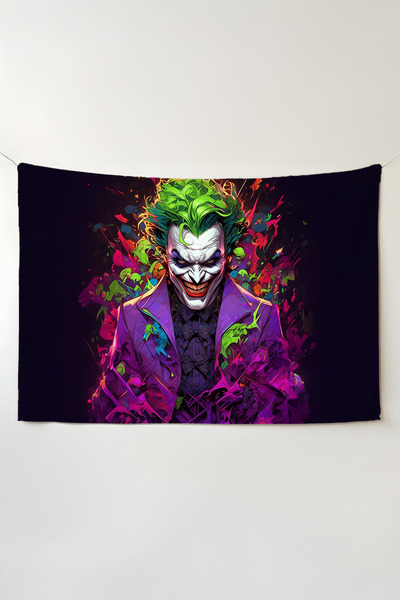 Charmbi غطاء جداري بتصميم الجوكر وباتمان - نسيج جداري كبير الحجم سجاد بوصة، د...