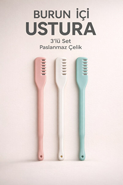 Piraye Shop 3'lü Set Burun İçi Ustura tüy Alma Paslanmaz Çelik - Kaş & Burun ...