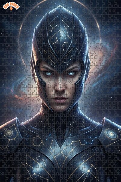 Esranın Dünyası Cosmic Warrior Woman Digital Print Oil Painting Double-Layer ...